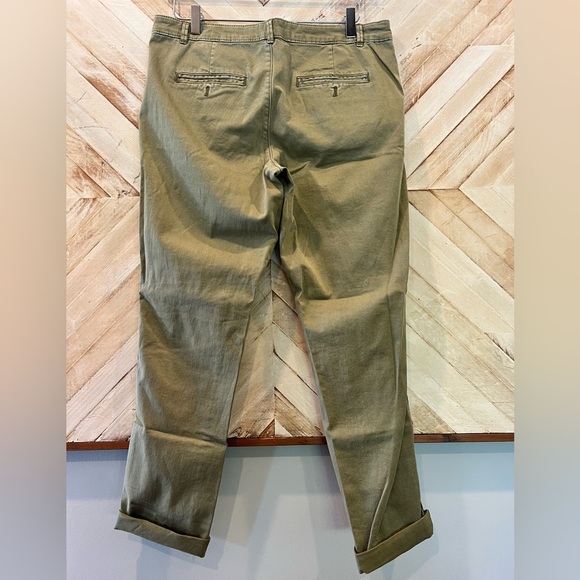 Chino by Anthropologie Women’s Chino Pant Relaxed Fit Green Side Stripe Size 31 - Picture 6 of 8